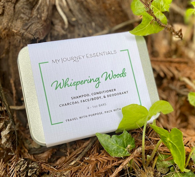 All-You-Need-Essential Beauty Kit-Your Ultimate Travel Companian *Whispering Woods* Scented with essential oils