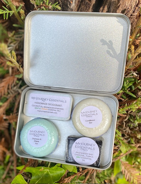All-You-Need-Essential Beauty Kit-Your Ultimate Travel Companian *Whispering Woods* Scented with essential oils