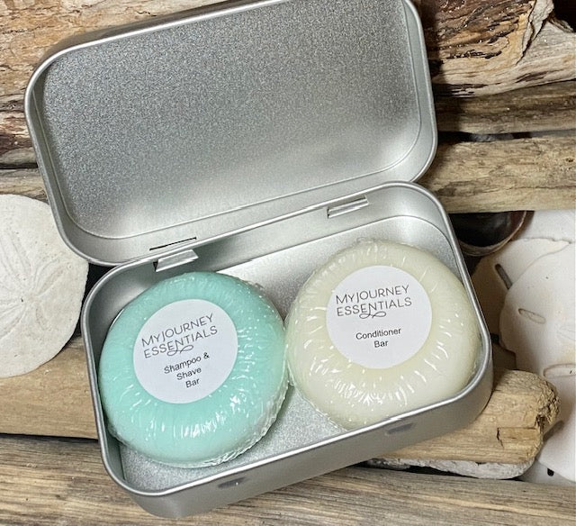 Ocean Breeze Travel Tin With Shampoo & Conditioner Bars